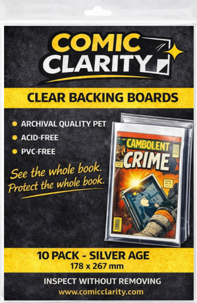 Comic Clarity Clear Backing Boards – Silver Age